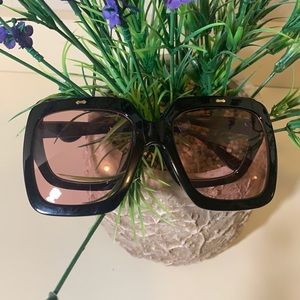 RETRO FLIP UP SQUARE SUNGLASSES